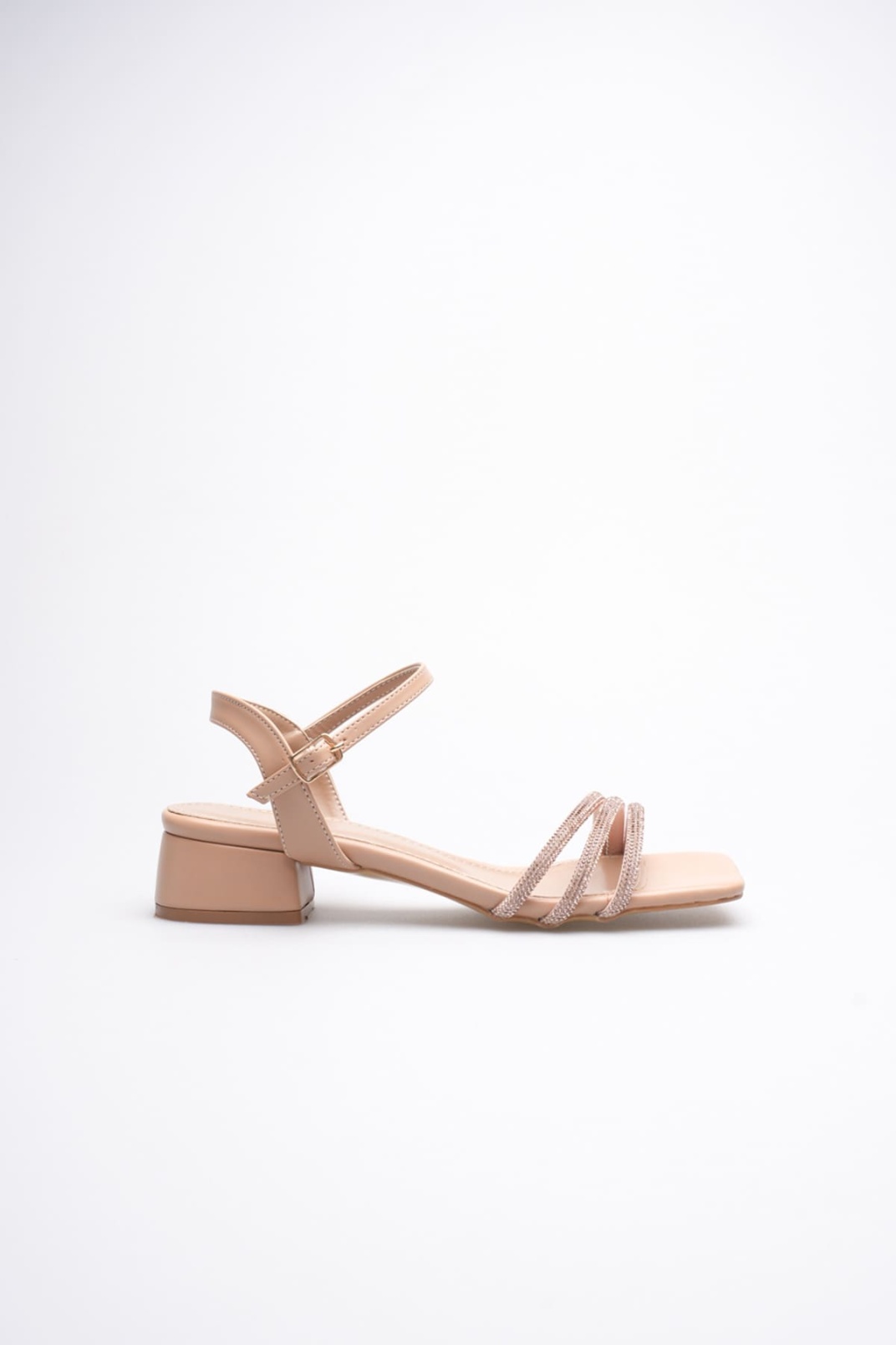 Kadın Nude Taş Detaylı Kalın Topuklu Şık Sandalet TR20MY26D