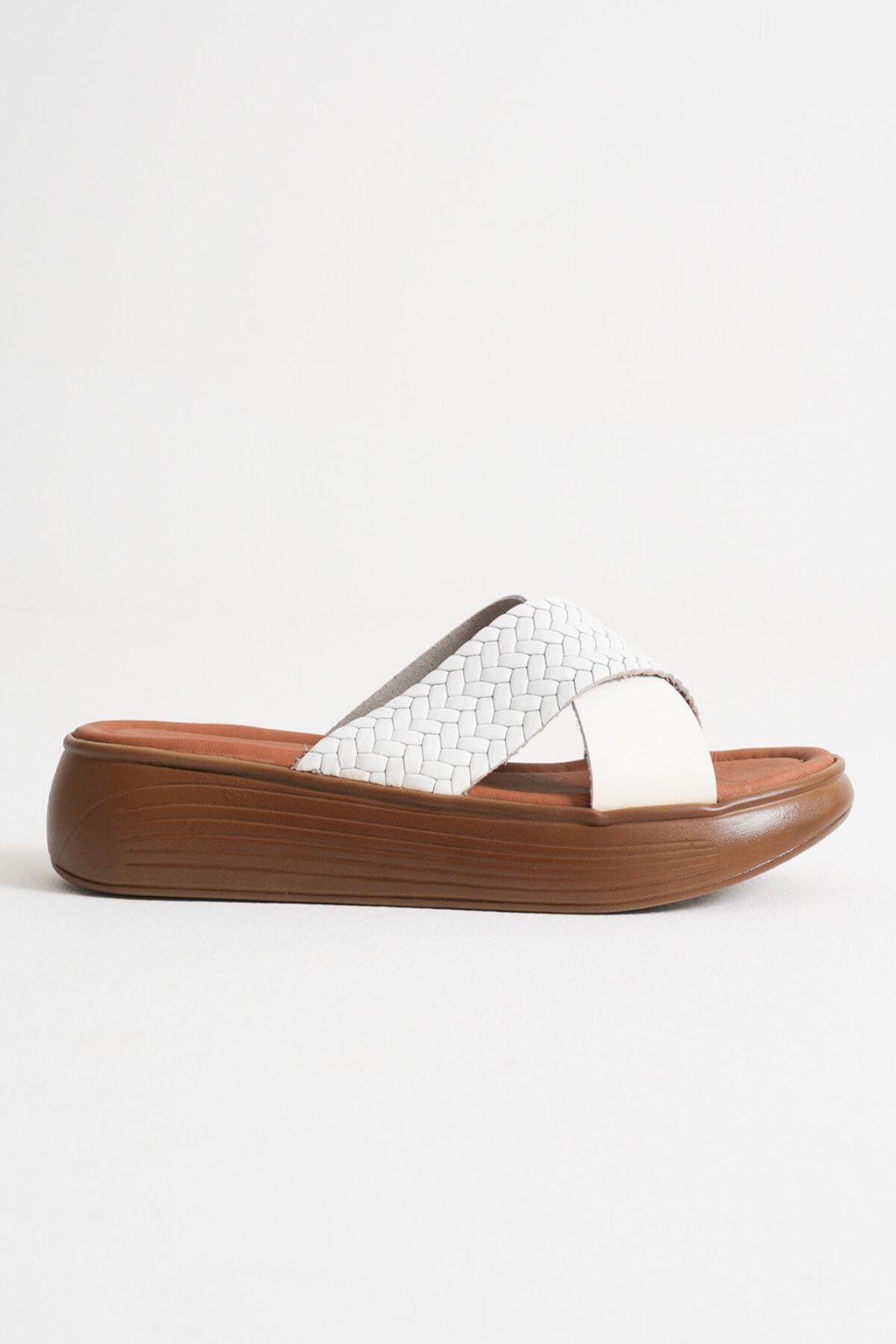 Beyaz Hakiki Deri Terlik TR31MY53M