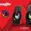Rampage RMS-G7 FALSETTO 2.0 6 Watt RGB Ledli Kırmızı Multimedia Gaming USB Speaker