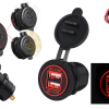J-Tech CH-30 Hızlı Şarj QC 3.0 Su Geçirmez Usb Araç Şarj Soketi Çift USB