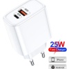 Techson T15-UC25 25W PD USB Ultra Turbo Fast Hızlı Qualcomm Quick Charge 3.0 Şarj Başlık Kafa