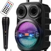 Platoon PL-4574 BT USB SD 6.5 İNÇ Mikrofonlu Anfi Yüksek SES Taşınabilir RGB Işıklı Hoparlör