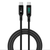 ixtech Ix-UC019 PD 100W Type-C to Type-C Dijital Göstergeli Şarj ve Data Kablosu