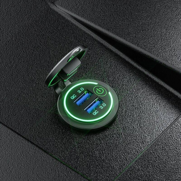 J-Tech CH-30 Hızlı Şarj QC 3.0 Su Geçirmez Usb Araç Şarj Soketi Çift USB