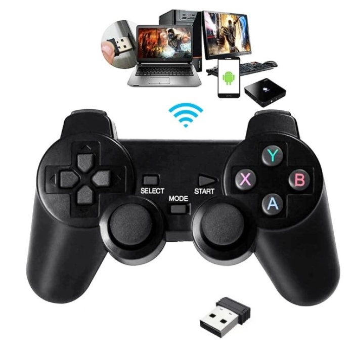 6IN1 2.4G WiFii Kablosuz Android TV / PC Uyumlu Titreşimli USB Joystick Oyun Kolu Gamepad PL-2860