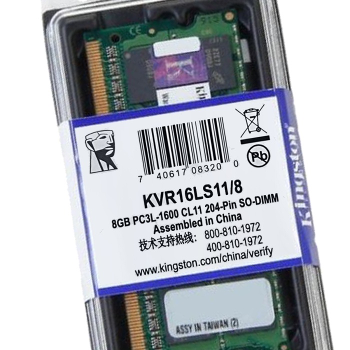Kingston KVR16LS11/8 8GB 1600MHz DDR3 CL11 Notebook Laptop RAM -Kutulu