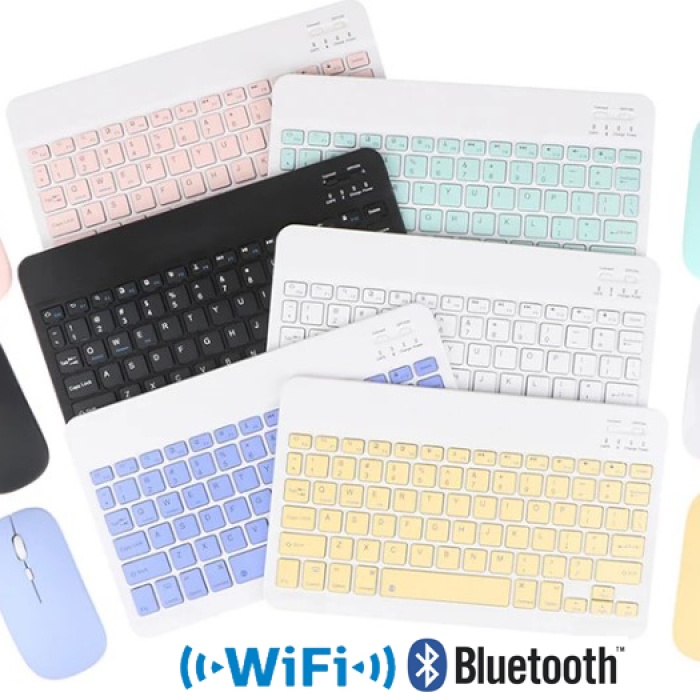 Platoon PL-388 Kablosuz Bluetooth Şarjlı Q Klavye Mouse Kit  Mouse Türkçe