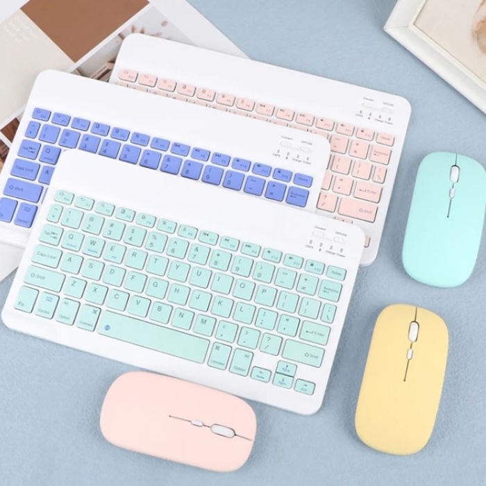 Platoon PL-388 Kablosuz Bluetooth Şarjlı Q Klavye Mouse Kit  Mouse Türkçe