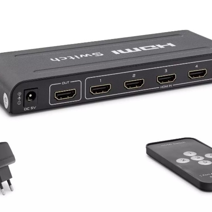 Hadron HN240 5 Port Hdmi Switch Hub Çoklayıcı - 4K - Kumandalı - Ultra Hd