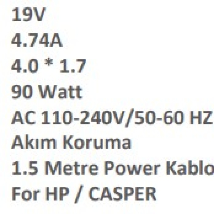 Sprange SR-L5 HP/CASPER 19V 4.74A 4.0*1.7mm 90W Laptop Adaptör Şarj Aleti