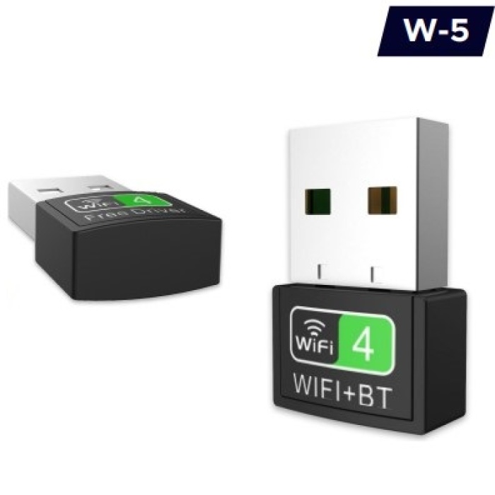 Concord W-5 Mini Wi-Fi+Bluetooth V5 Adaptör 300Mbps Free Driver N / G / B Kablosuz Alıcı