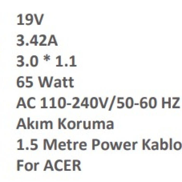 Sprange SR-L28 CASPER 19V 3.42A 4.0*1.35mm 65W Laptop Adaptör Şarj Aleti
