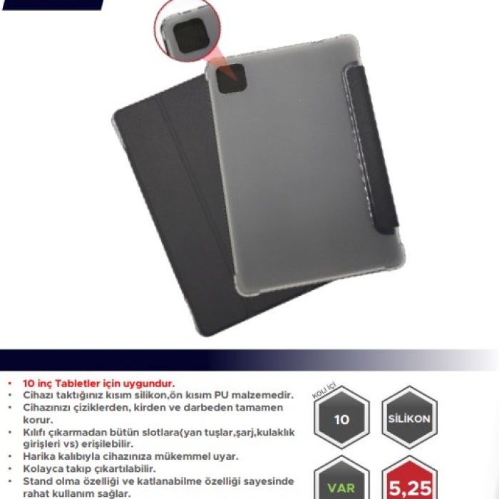 10 inç L-10 PRO Stand Olma Katlanabilme Tablet Koruma Kılıf