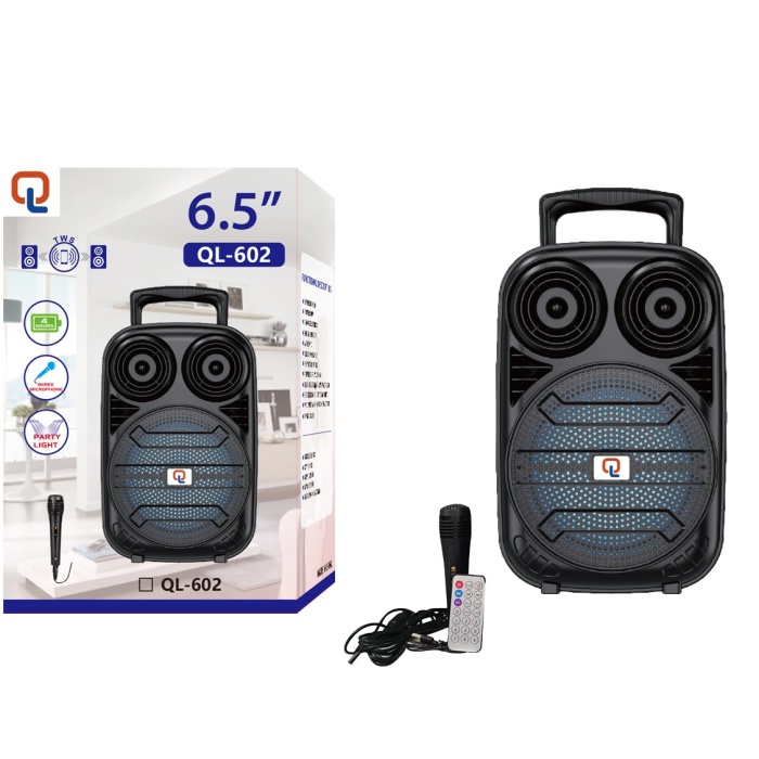 Platoon PL-4574 BT USB SD 6.5 İNÇ Mikrofonlu Anfi Yüksek SES Taşınabilir RGB Işıklı Hoparlör