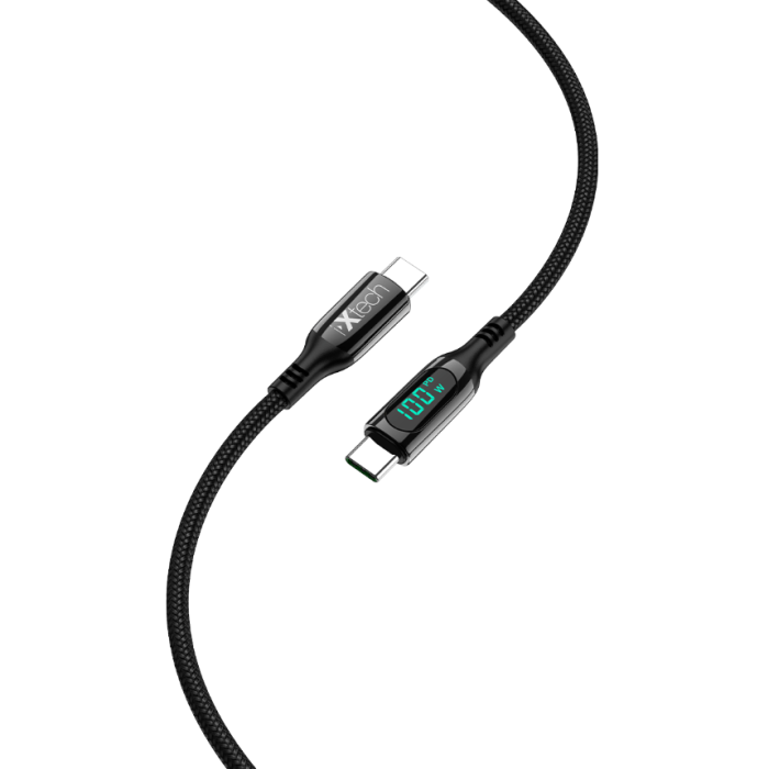 ixtech Ix-UC019 PD 100W Type-C to Type-C Dijital Göstergeli Şarj ve Data Kablosu