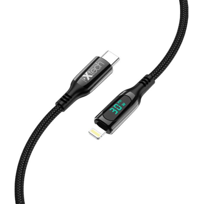 ixtech Ix-UC019 PD 30W Type-C to Lightning Dijital Göstergeli Şarj ve Data Kablosu