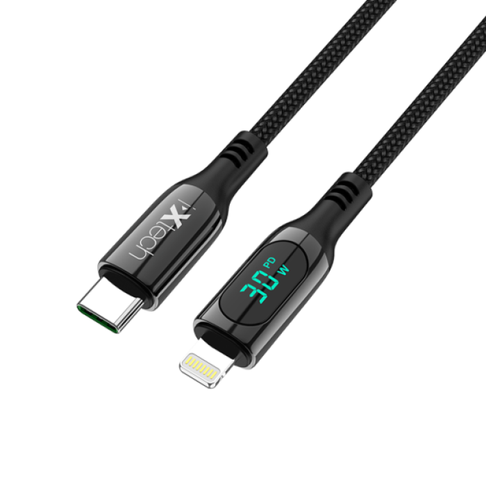 ixtech Ix-UC019 PD 30W Type-C to Lightning Dijital Göstergeli Şarj ve Data Kablosu