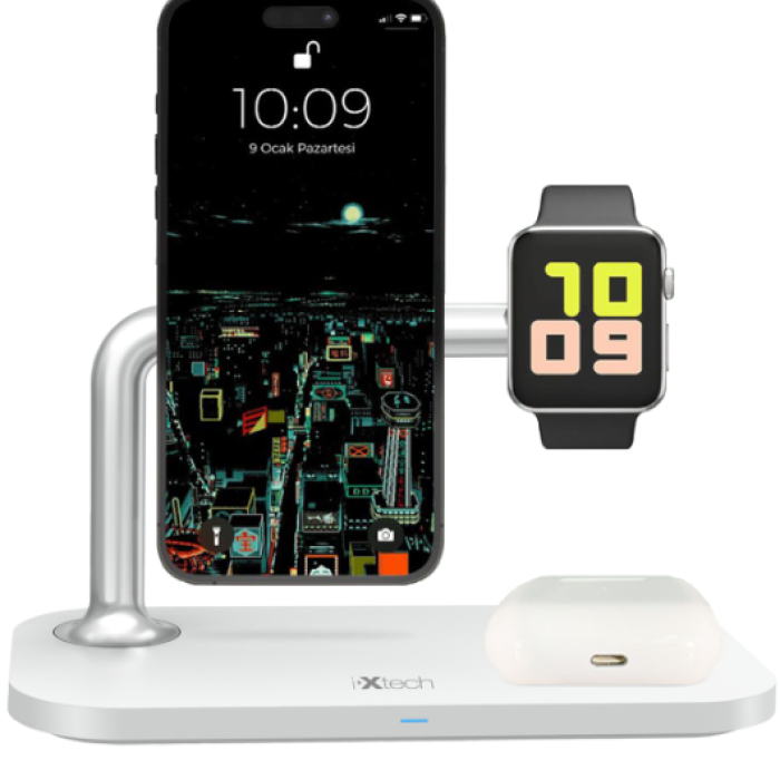 ixtech Ix-HC3 15w 3lü Magsafe Özellikli Manyetik Hızlı Şarj Standı