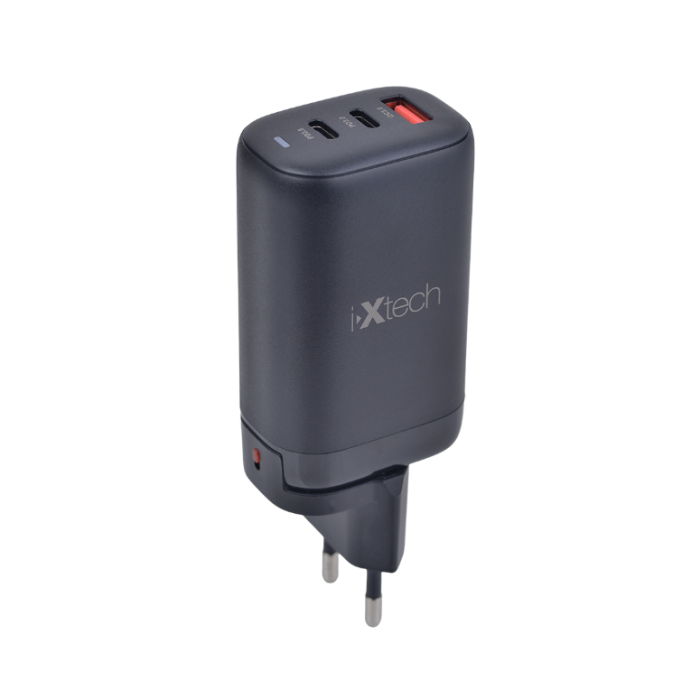 ixtech Ix-HC2 65W Type-C ve Usb Portlu Seyahat Tipi Hızlı Şarj Aleti