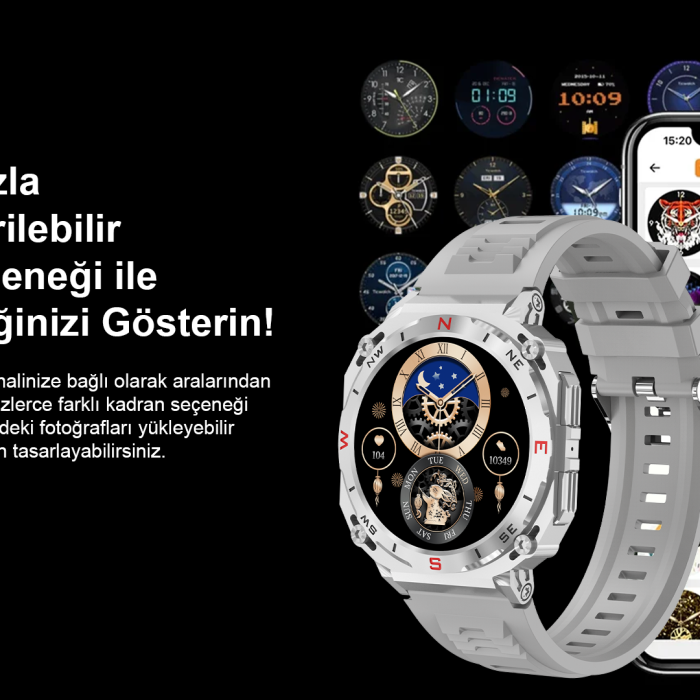 ixtech XeeFit-F1 Akıllı Saat Amoled Ekran Sesli Asistan Konuşma Özellikli
