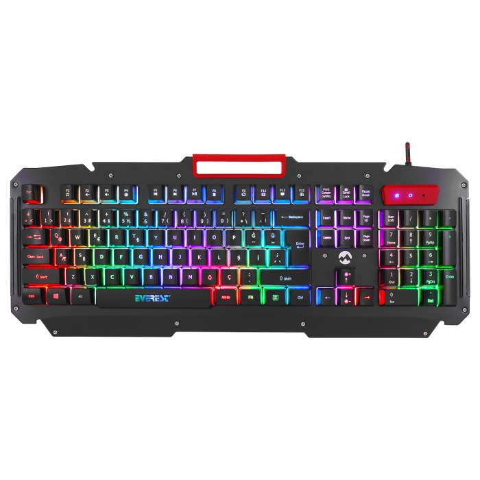 Everest KB-R800 METAFOR USB Gökkuşağı Aydınlatmalı Q Metal Yüzey Gaming Oyuncu Klavyesi