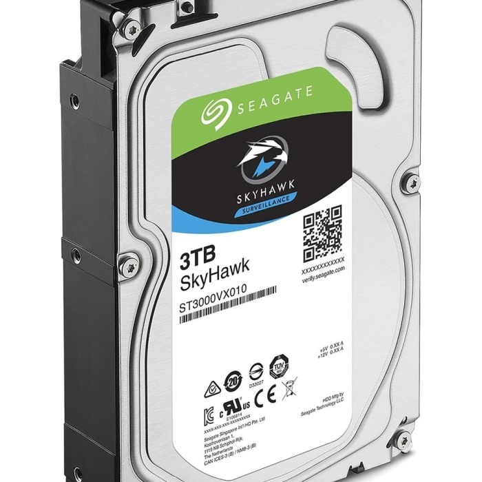 3TB 7/24 SEAGATE SKYHAWK 5900RPM 3.5 SATA 3 6Gbit/s 64MB Güvenlik Kamerası Diski ST3000VX010