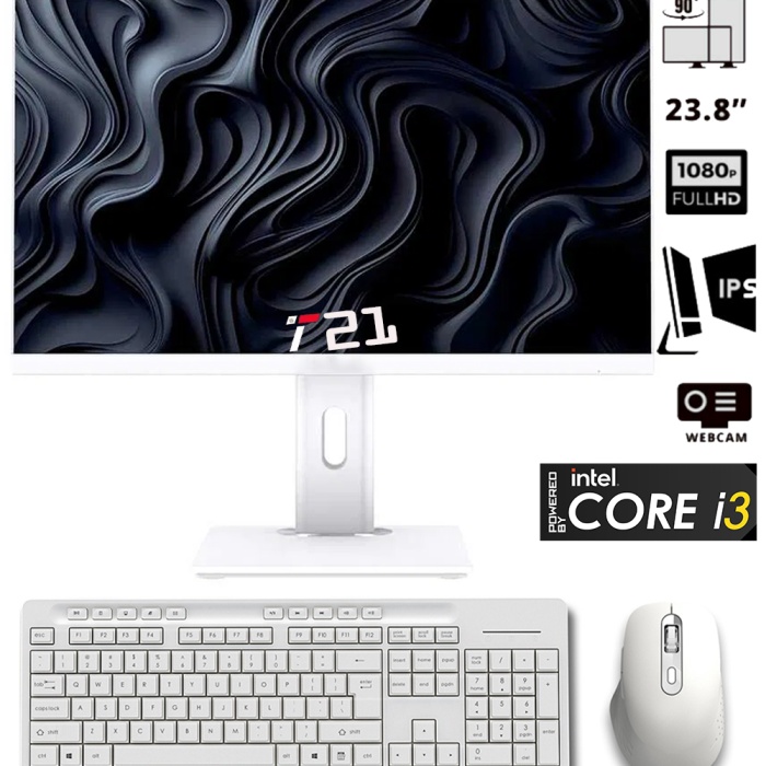 T21 i3-2100 16GB RAM 128GB SSD 24 Pivot Webcam WiFi All in One Bilgisayar
