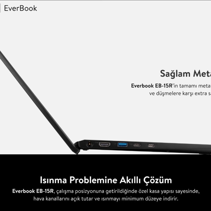Everest EVERBOOK EB-15R Core i5 1135G7 32GB 500GB NVME 15.6 FHD IPS Türkçe Q Win10 Home Notebook
