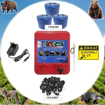 Pars Elektrikli Çit Yabani Hayvan Koruma Seti 1500 mt