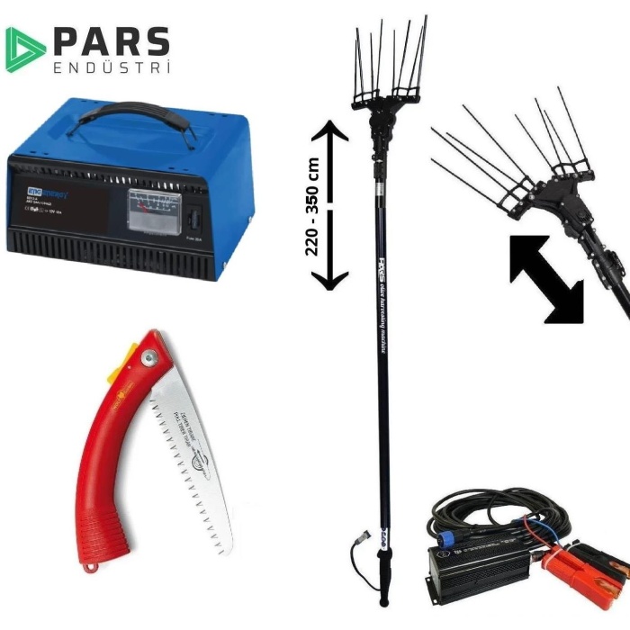 Pars Olive Premium Akülü Zeytin Hasat Makinası + Şarj Cihazi + Testere