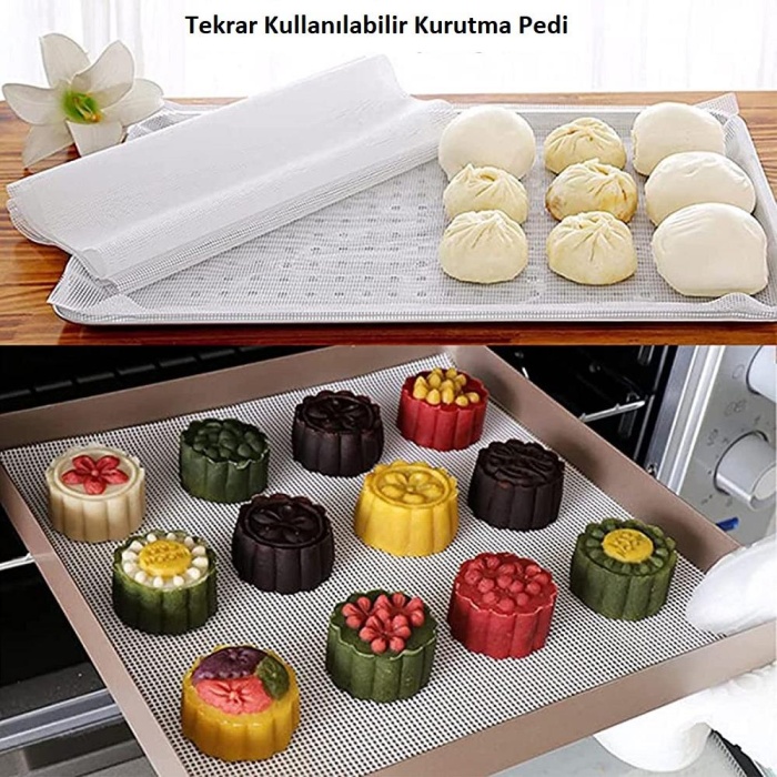 Dalle Silikon Yapışmaz Gıda Kurutma Örtüsü 100x100 cm