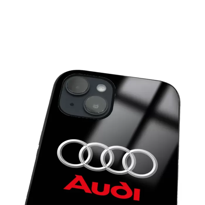 iPhone 14 Tamperli Glossy Cam Kapak - Audi