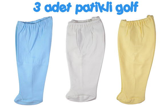 3 Adet Bebek Patikli Pantolon, %100 Pamuklu Patikli Golf