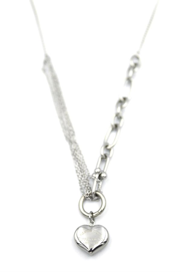 Kalp Kolye - Gümüş Rengi