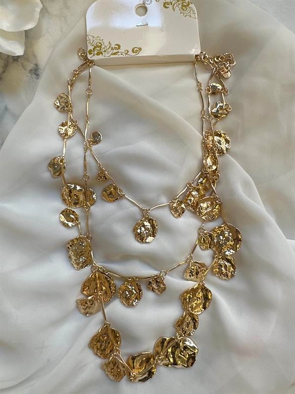Pullu Charm Kolye - Altın