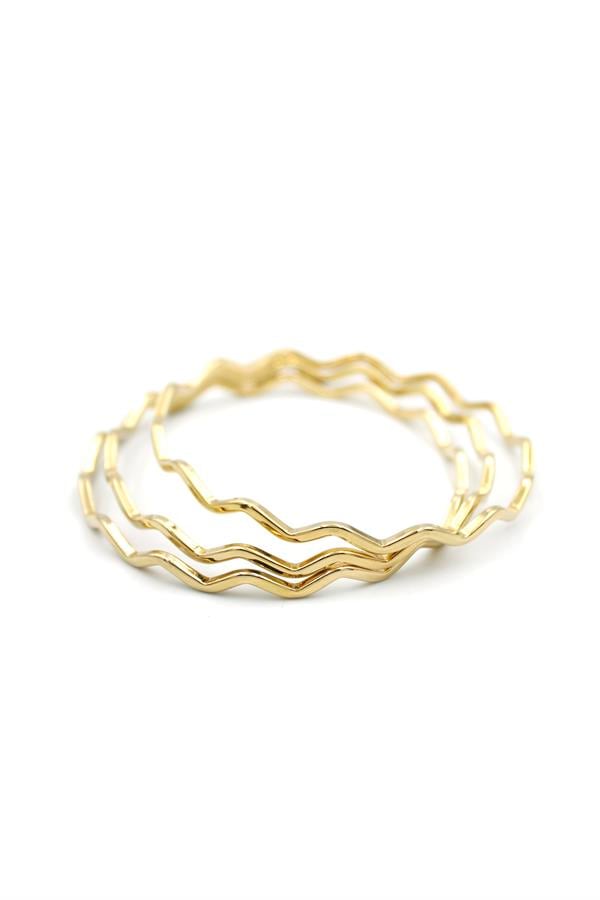 Kıvrımlı Ajda Bilezik - 60mm - Altın