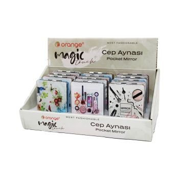 Sulu Simli Kapaklı Dikdörtgen Cep Makyaj Aynası (4915) Go-53-vice/(1395)