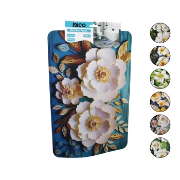 Dikdörtgen - Desenli   38x85cm   Su Emici - Sihirli  Banyo Paspası  Elastik (4915) Go-53-vice/(1395)