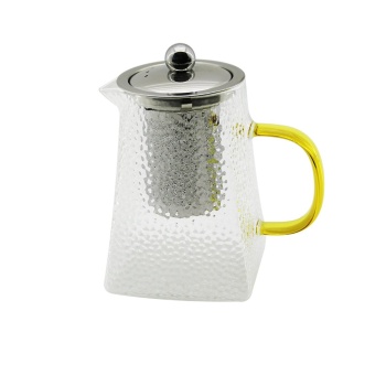 Kare Kabartmalı - Borosilikat  Cam Demlik 550ml (4915) Go-53-vice/(1395)