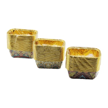 20 Pcs Gold - Folyoludikdörtgen - Kalın Muffin Kağıt Kek Kapsülü (4915) Go-53-vice/(1395)