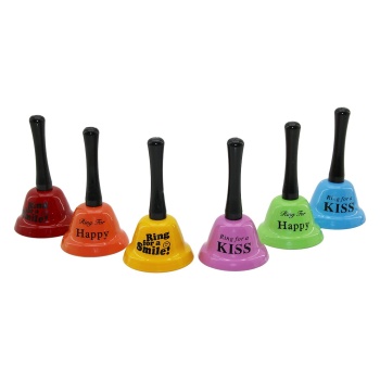 Büyük   Tutmalı - Sallamalı  Renkli Metal Restorant Otel Zili Çap: 7.5cm - Pls.saplı Boy: 13.5cm (4915) Go-53-vice/(1395)