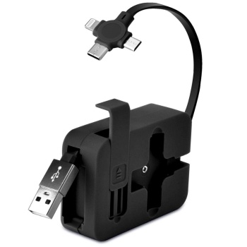 Cep Tipi Telefon Tutuculu Makaralı Uzayıp Kısalabilen 3&amp;apos;ü 1 Arada Usb Şarj Kablosu (4915) Go-53-vice/(1395)