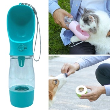 Taşınabilir Mama Hazneli Evcil Hayvan Suluğu Seyahat Kabı Kilitlenebilen Su Sızdırmaz 380ml (4915) Go-53-vice/(1395)