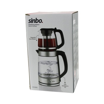 Cam Elektrikli Çay Seti Çaycı 2lt+1.2lt 1500w Mavi Ledli 360 Derece Çelik Süzgeç Krom Kaplama (4915) Go-53-vice/(1395)