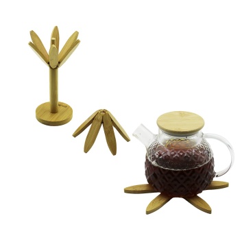 Standlı Ağaç Model 2pcs Ahşap Bambu Katlanır Nihale 6-yapraklı Çiçek Modeli= Çap: 20cm (4915) Go-53-vice/(1395)