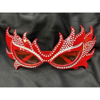 Taşlı Göz Kamaştıran Gecenin Yıldızı Kırmızı Parti Alev Gözlük (4915) Go-53-vice/(1395)