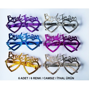 Kalpli Bride Team Gözlük Seti 6 Renk - Kına &amp;amp;amp; Düğün Partileri İçin (4915) Go-53-vice/(1395)