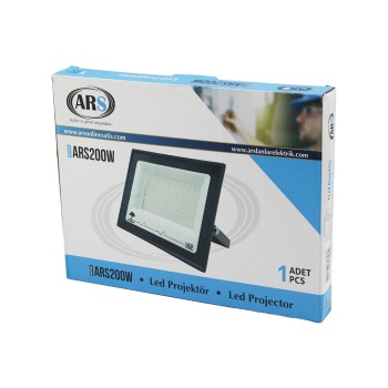 Tekli 200w Led Projektör  29x22cm Aydınlatma Açısı: 120 Derece 50.000 Saat Ömür Model-ars200w (4915) Go-53-vice/(1395)