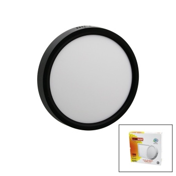 Nisaluce Epl-18sü 18w Siyah Metal Kasa Sıva Üstü Yuvarlak Led Slim Panel 1260lm Beyaz=6500k 30.000 Saat Ömür (4915) Go-53-vice/(1395)