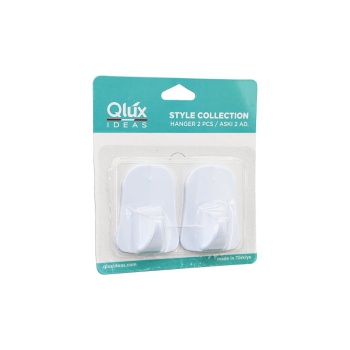 Qlux L-00735 2pcs Opak Beyaz Plastik Askı (4915) Go-53-vice/(1395)